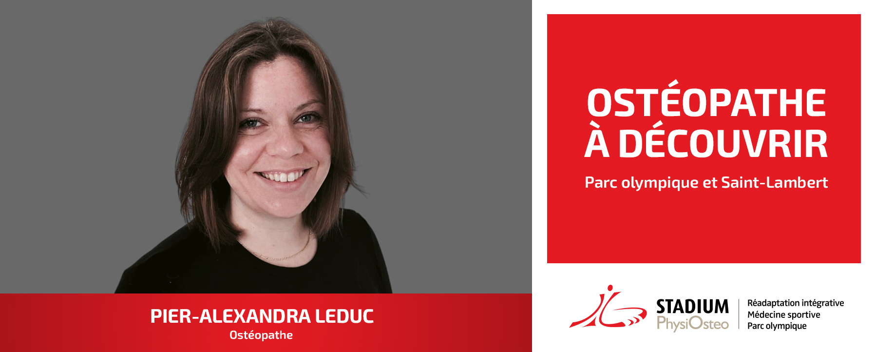 Pier Alexandra Leduc osteopathe stadium physiostel